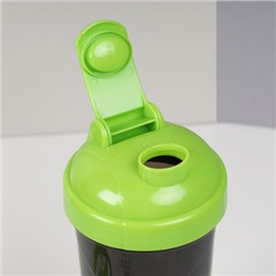Бутылка/Шейкер BIGBRO SHS-700 чёрно-зелёная, для спортивного питания 700ML/уп60