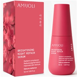 AMIJOLI Ночная сыворотка против пигментации с экстрактом сакуры и кислотами для выравнивания тона кожи 50 мл