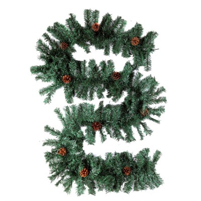 Гирлянда из елочных веток искусственная 2,7 метра 240 веток с шишками / WA-3 /уп 15/Новый год