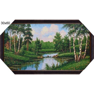 Картина гобелен 30х60 Березы у реки / F302 / KS2812-288 /