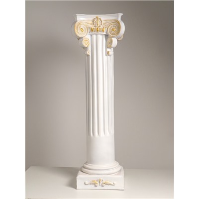 Колонна декоративная, 120 см, белый с золотом, полистоун