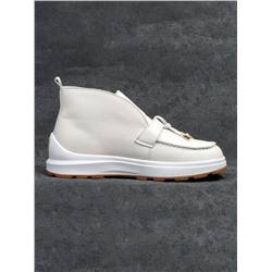 01-5281-2 WHITE Ботинки демисезонные женские (натуральная кожа, байка)