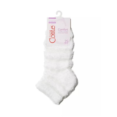 CONTE ELEGANT COMFORT Короткие пушистые носки с полосками из прозрачной сетки