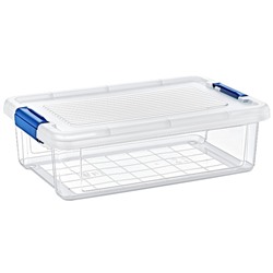 Короб для хранения вещей StorMax Glassy HobbyLife 6 л, прозрачный, с крышкой и зажимами