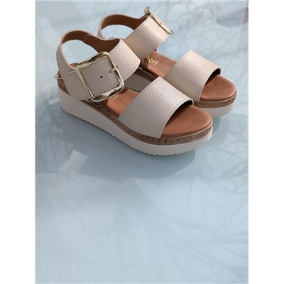 КОМБО испанские босоножки S44ACBeig+итальянская сумка PELLE- PAOLO BAGS 397 (450) Beige АКЦИЯ