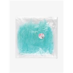 Перья петуха декоративные, на ленте, 10-15 см, 5±0.5 м, светло-голубые