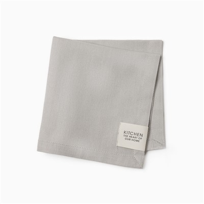 Набор салфеток «Этель» Kitchen, 40×40 см - 2 шт., 100% хлопок, саржа 250 г/м², светло-серый