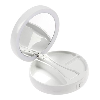 Зеркало Luazon KZ-09, подсветка, настольное, 30×16×16 см, увеличение х 10, USB, белое