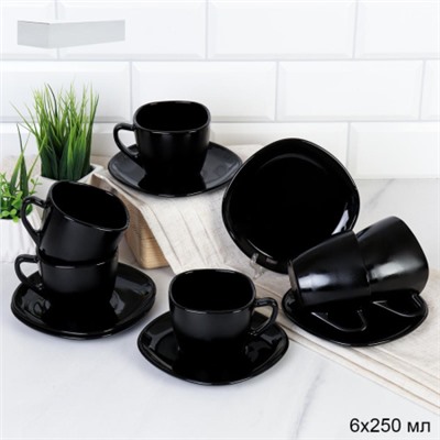 Чайный набор 12 предметов квадратный черный BFB220C-12 (BLACK) /уп 8/