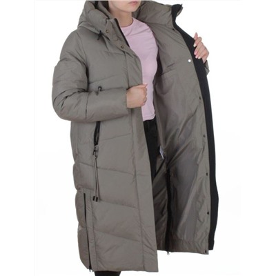 A73 GRAY/GREEN Пальто зимнее женское (200 гр. холлофайбер)