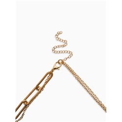 Кулон на цепочке 2 яруса «Вишня», 40 и 50 см, бордовый в золоте