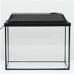 Аквариум «Прямоугольный» с крышкой, 20 л, 36×19×29/34 см, чёрный