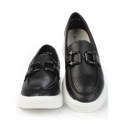 03-YD13-3D BLACK/WHITE Полуботинки женские (натуральная кожа)