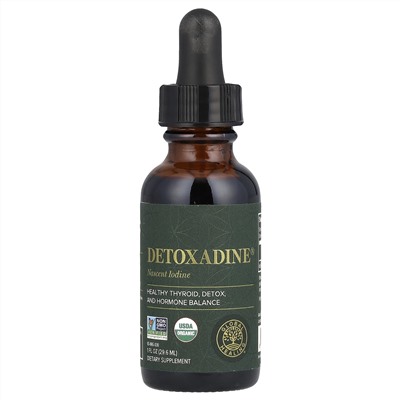 Global Healing, Detoxadine, возникающий йод, 1950 мкг, 29,6 мл (1 жидк. Унция)