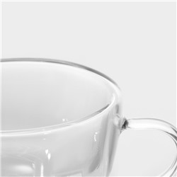 Кружка с двойными стенками Magistro «Дуо», 190 мл, стекло, прозрачная
