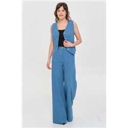 Джинсы широкие синего цвета