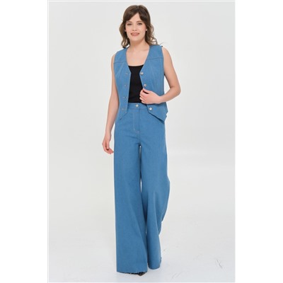 Джинсы широкие синего цвета