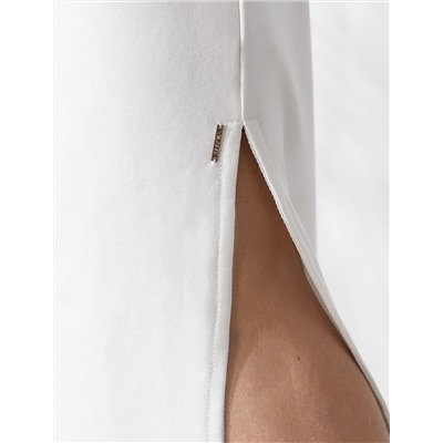 Юбка миди на резинке с разрезами из футера двухнитки с эластаном