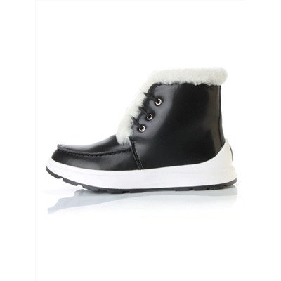 11-P5 BLACK Ботинки зимние женские (натуральная кожа, нат. мех и шерсть)