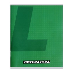Тетрадь предметная 36 листов в линию, Calligrata "MonoTone. Литература», обложка мелованная бумага, серые листы