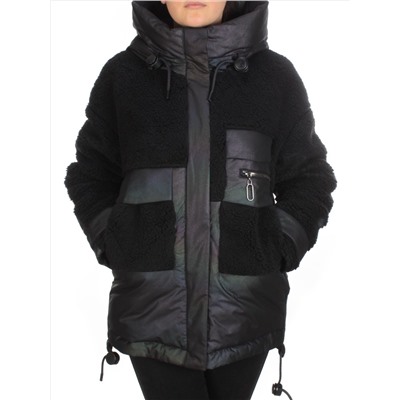 M - 2183 BLACK Куртка зимняя женская MEAJIATEER (200 гр. био-пух)
