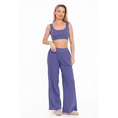 Брюки свободные из рибаны М325432с