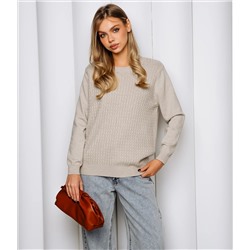 Джемпер #КТ24069, бежево-серый