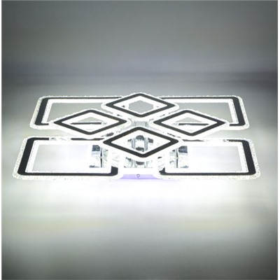 Стационарный светильник / LED-люстра потолочная. Цвет: хром (452W / 630*630*120)" / LED white + yellow3000K~6500K / K26025Cr/4+4 / уп 1