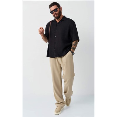 Рубашка к/р лен F611-0423 black