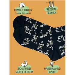 Носки р.35-40 "TxT" Кот с ножом на черном