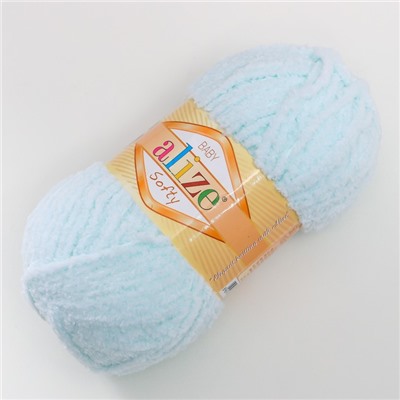 Плюшевая пряжа для вязания спицами, крючком ALIZE, Softy, 100% микрополиэстер, 115 м/50 г, (15 водяная зелень)