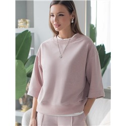 Свитшот свободный из петельчатого футера двухнитки с эластаном