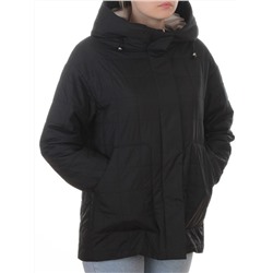 9607 BLACK Куртка стеганная демисезонная женская (100 гр. холлофайбер)