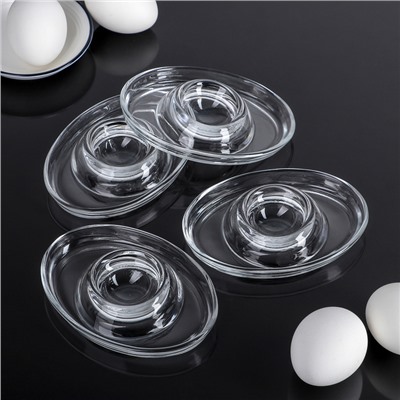 Подставки для яиц Paşabahçe Basic, набор 4 шт. стекло, прозрачные