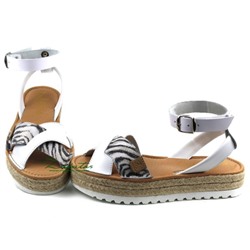 AB. ZAPATOS CRUZ/YUTE · blanco zebra