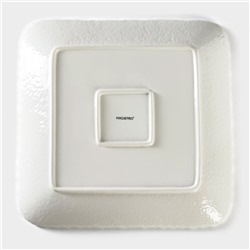 Тарелка Magistro «Цветок Бланш», 30×30 см, квадратная, фарфор, белая