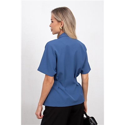 Жакет синий с короткими рукавами Абелия №6