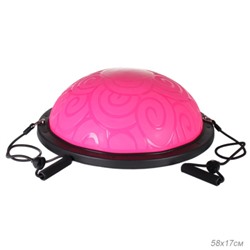 Полусфера балансировочная BOSU 58см Woohooo Curls эспандер, насос/ розовый/ B58Cu-P/ уп5