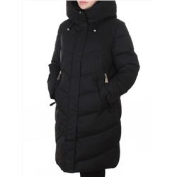6605B BLACK Пальто зимнее женское (200 гр. холлофайбер)