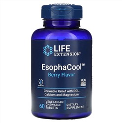 Life Extension, EsophaCool, с ягодным вкусом, 60 вегетарианских жевательных таблеток