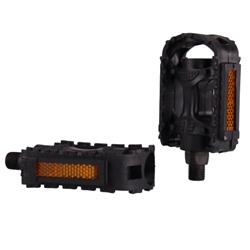 Педаль детская MIXIEER KIDS MX-P619, полипропиленовый корпус, чёрный, без подшипников, ось 4S, с рефлектором, 85х65мм 1 пара.Резьба 1/2 дюйма /уп100/