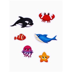 Игрушки - стикеры для купания в ванне «На море», EVA, набор 12 шт.