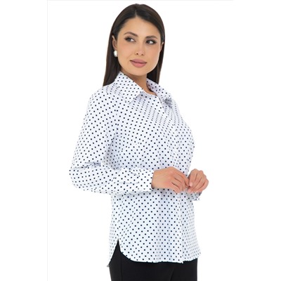 Рубашка белая в горошек