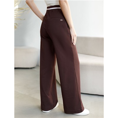 Брюки прямые со стрелками из премиального футера двухнитки с эластаном