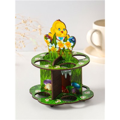 Подставка для 8 яиц в двух ярусах «Цыплёнок», 15.5×12.5 см