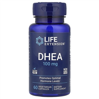 Life Extension, ДГЭА, 100 мг, 60 вегетарианских капсул