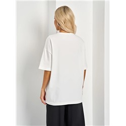 Футболка трикотажная белая с принтом