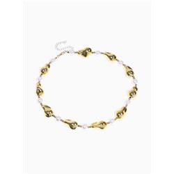 Бусы «Жемчуг Борокко», белые в золоте, 40 см