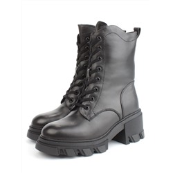 04-M2-5122 BLACK Ботинки зимние женские (натуральная кожа, натуральный мех)