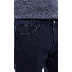 Джинсы мужские утепленные флисом  P121-0152W d.blue